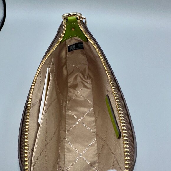 Michael Kors Meadow Green Empire Contrast Medium Chain Pouchette Shoulder Bag - Picture 9 of 16